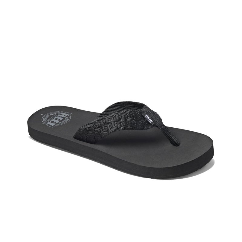 Reef Smoothy Mens Beach Flip Flop, Soft Woven Strap Made From 100% Recycled PET, Black, 8 - Image 2